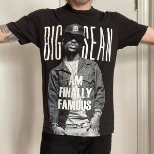 Big Sean Finally Famous Men's T-Shirt Large Detroit Hip Hop Black Tultex Cotton